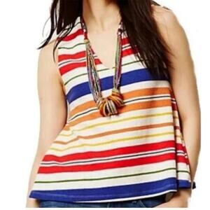 Anthropologie Postmark Small multi color Stripe Monterey Top